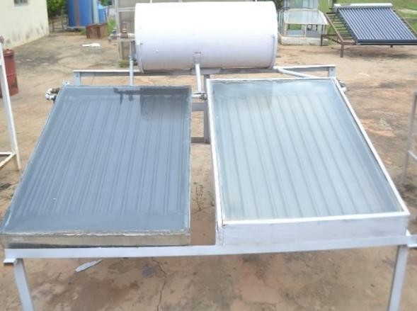 Natural convection (thermosyphon) solar thermal water heating system.